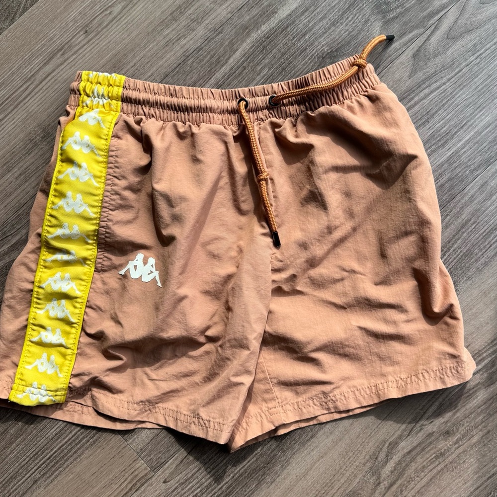 Kappa Peach/Tan Shorts with Yellow Drawcord